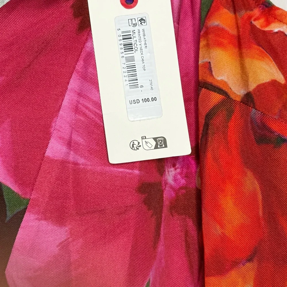 Ted Baker Atheri Floral Print V Neck Cami Top, size 16 NWT - Picture 5 of 7